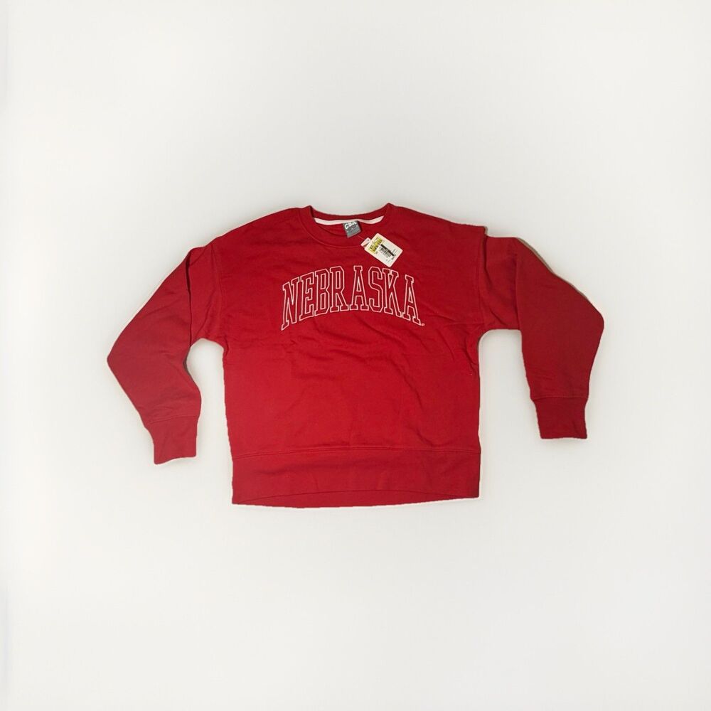 NWT Nebraska Cornhuskers Crewneck Sweatshirt Men’s Medium Red Embroidered